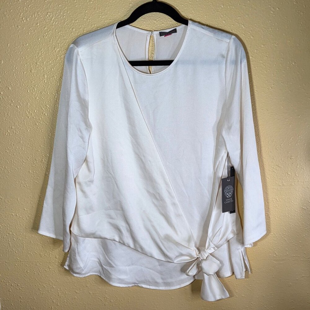 Vince Camuto Faux Wrap 3/4 Sleeve Dress Top